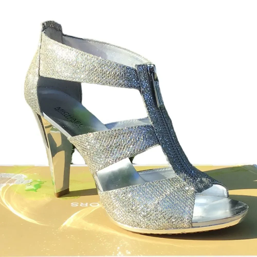 MICHAEL Michael Kors Berkley T-Strap Sandals Silver